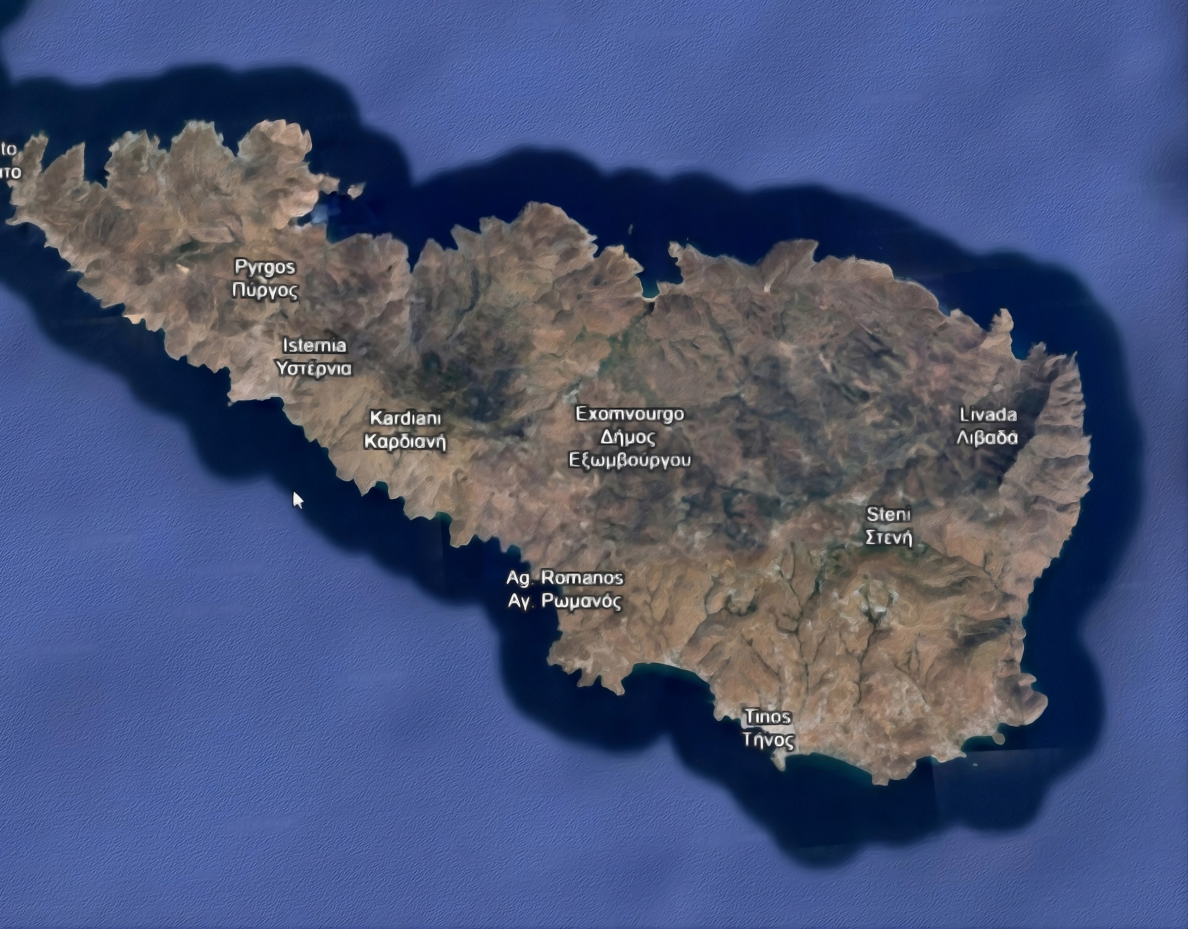 Map of Tinos